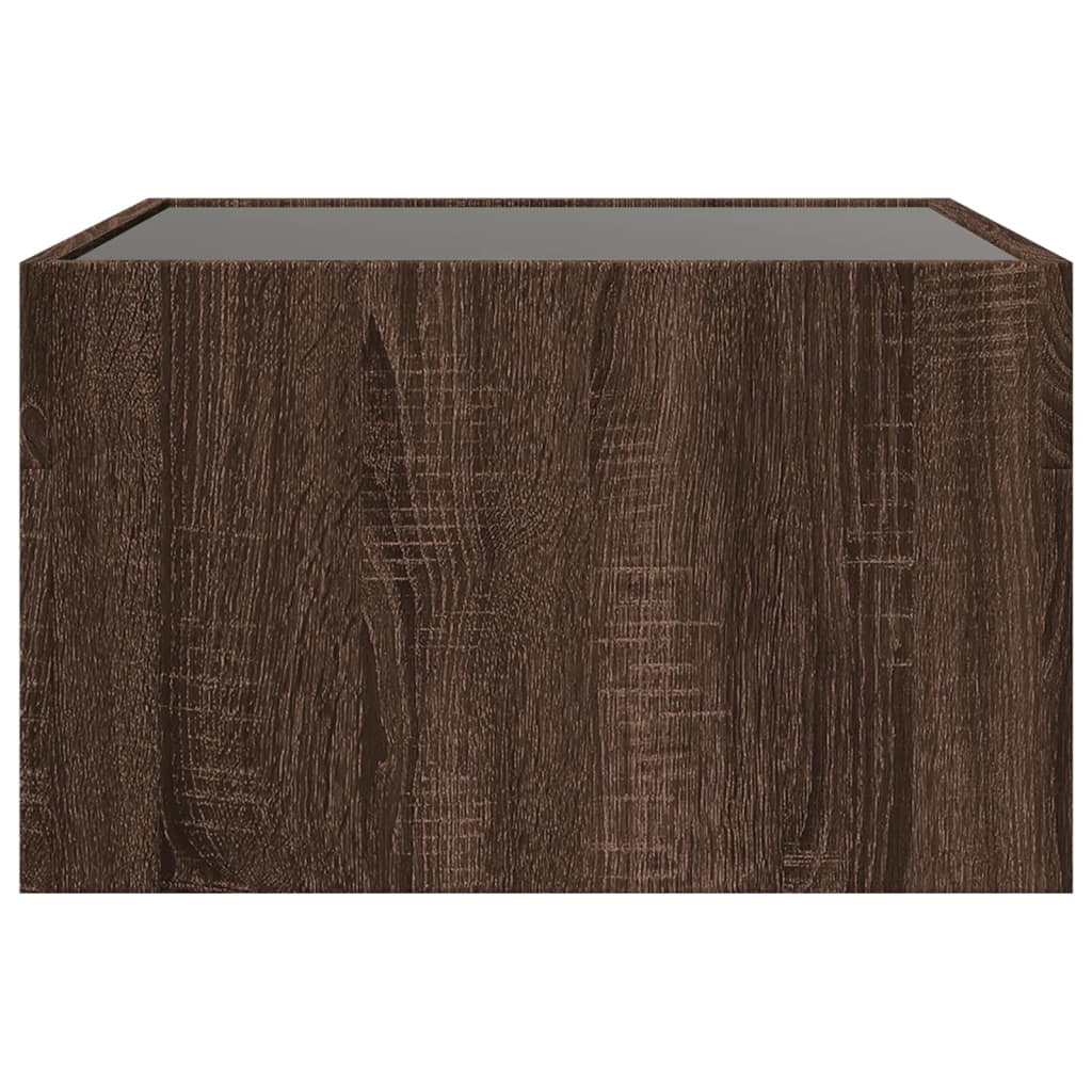 Table basse avec LED infini chêne marron 50x50x30 cm - Tables basses
