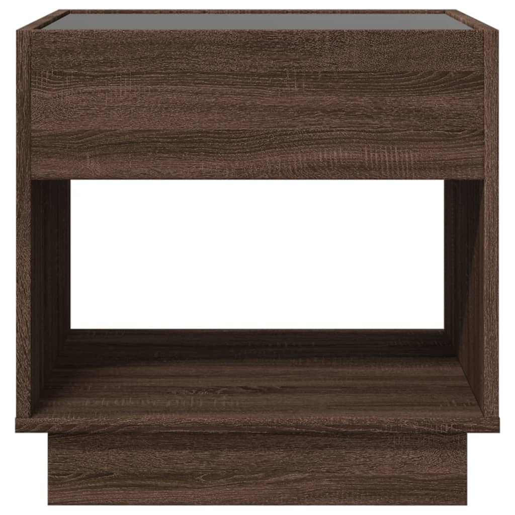 Table basse avec LED infini chêne marron 50x50x50 cm - Tables basses