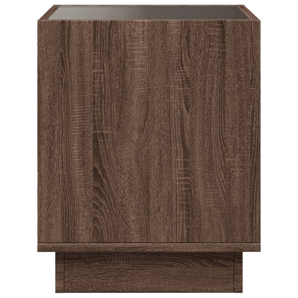 Table basse avec LED infini chêne marron 50x50x50 cm - Tables basses