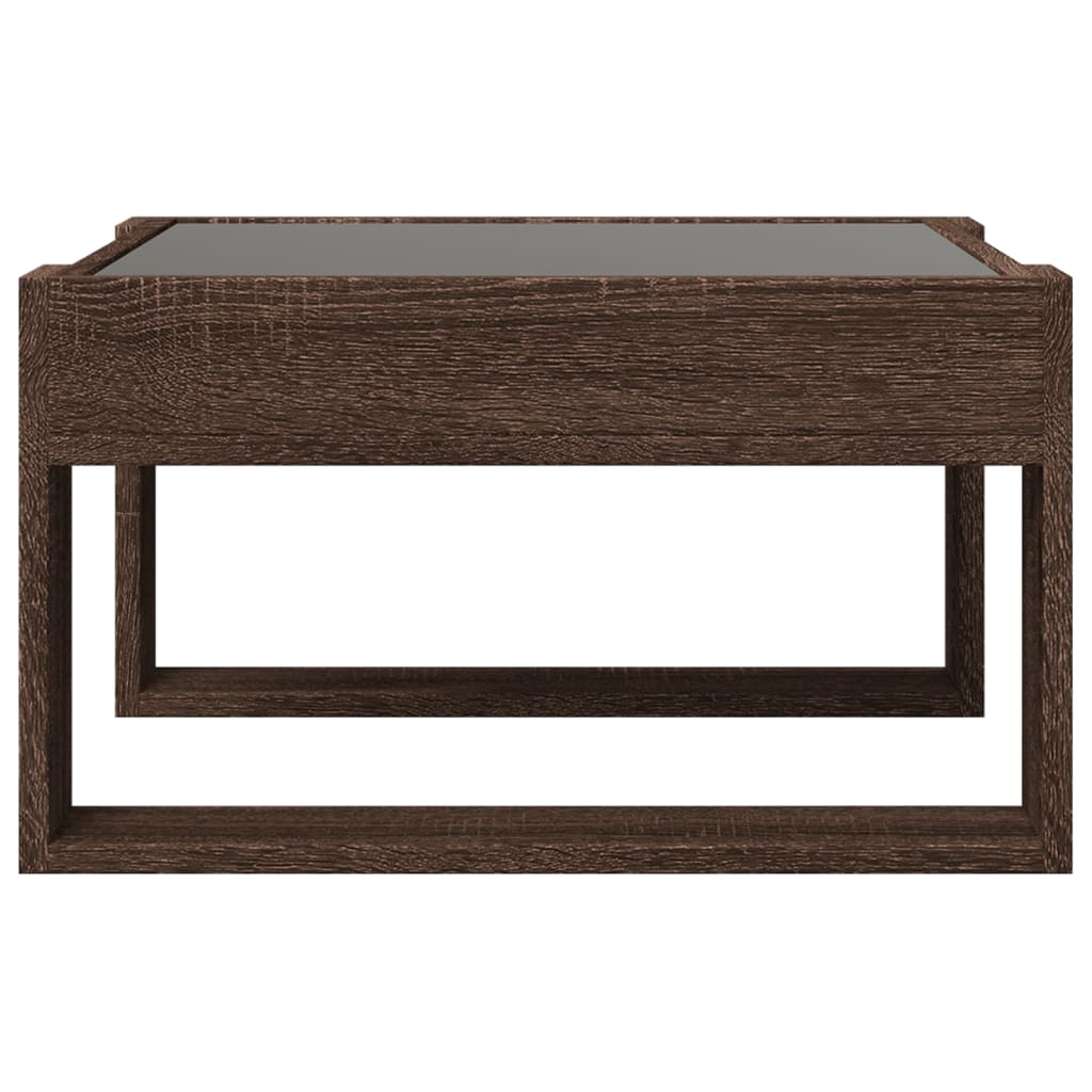 Table basse avec LED infini chêne marron 50x53x30 cm - Tables basses