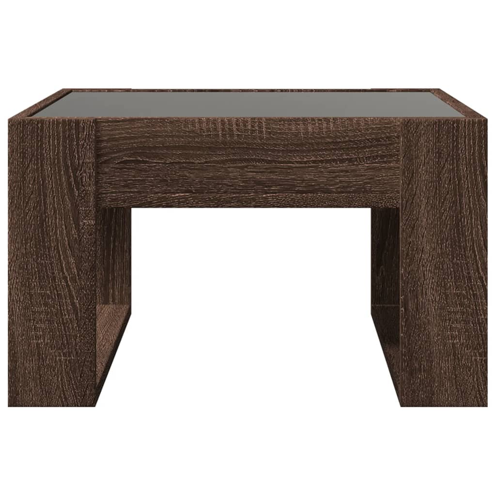 Table basse avec LED infini chêne marron 50x53x30 cm - Tables basses