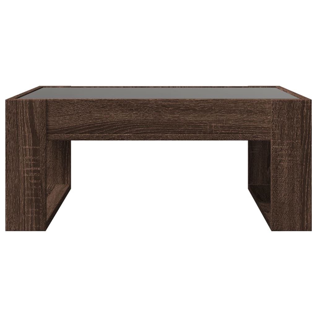 Table basse avec LED infini chêne marron 70x53x30 cm - Tables basses