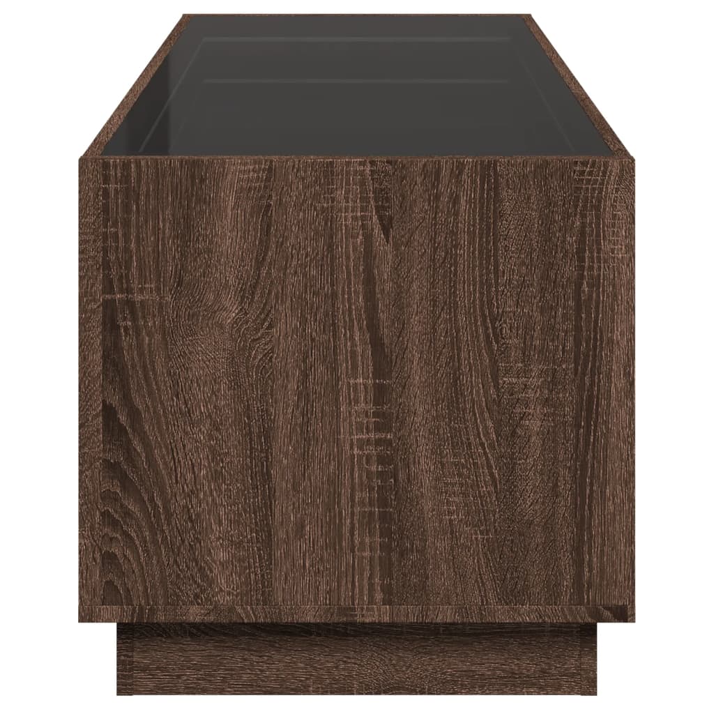 Table basse avec LED infini chêne marron 90x50x50 cm - Tables basses