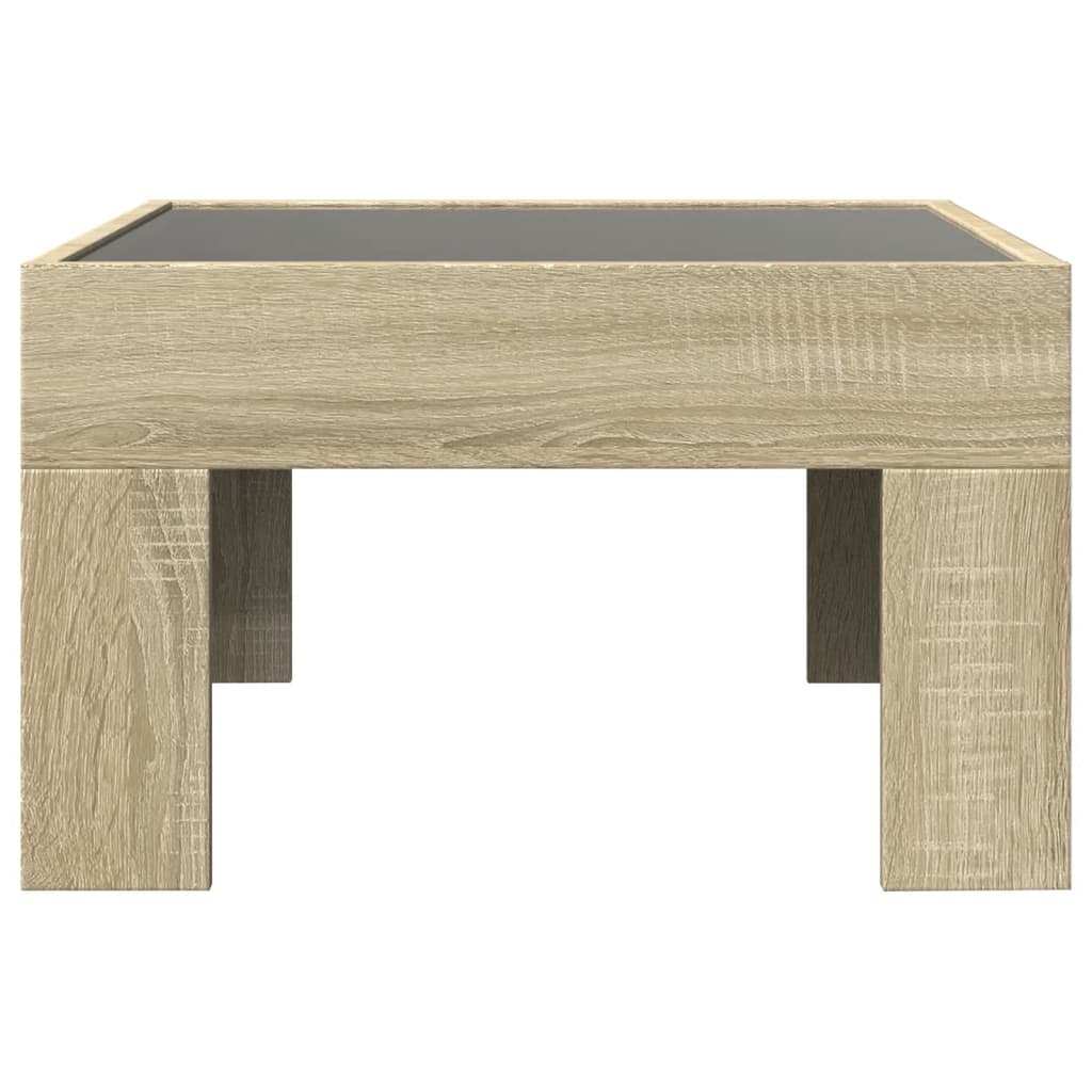 Table basse avec LED infini chêne sonoma 50x50x30 cm - Tables basses