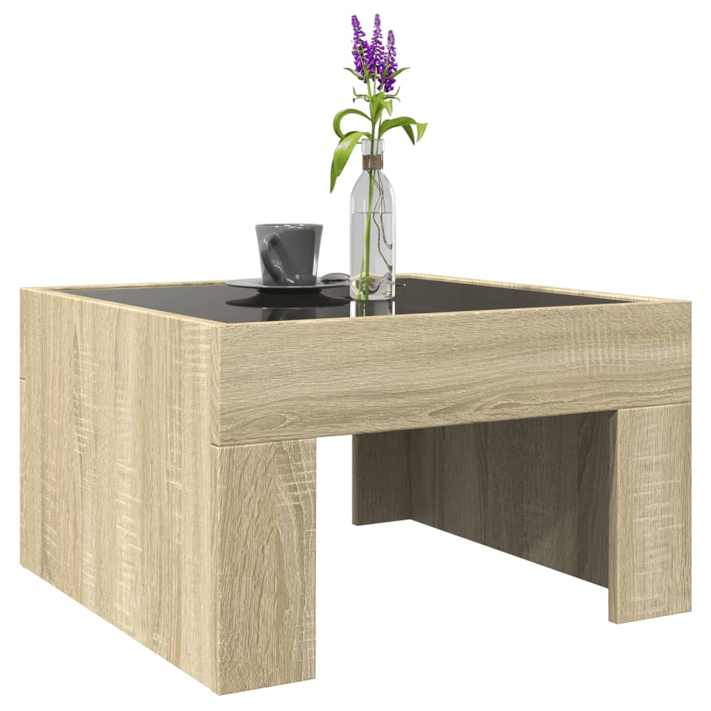 Table basse avec LED infini chêne sonoma 50x50x30 cm - Tables basses