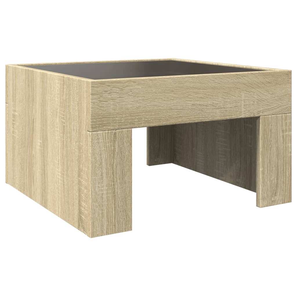 Table basse avec LED infini chêne sonoma 50x50x30 cm - Tables basses