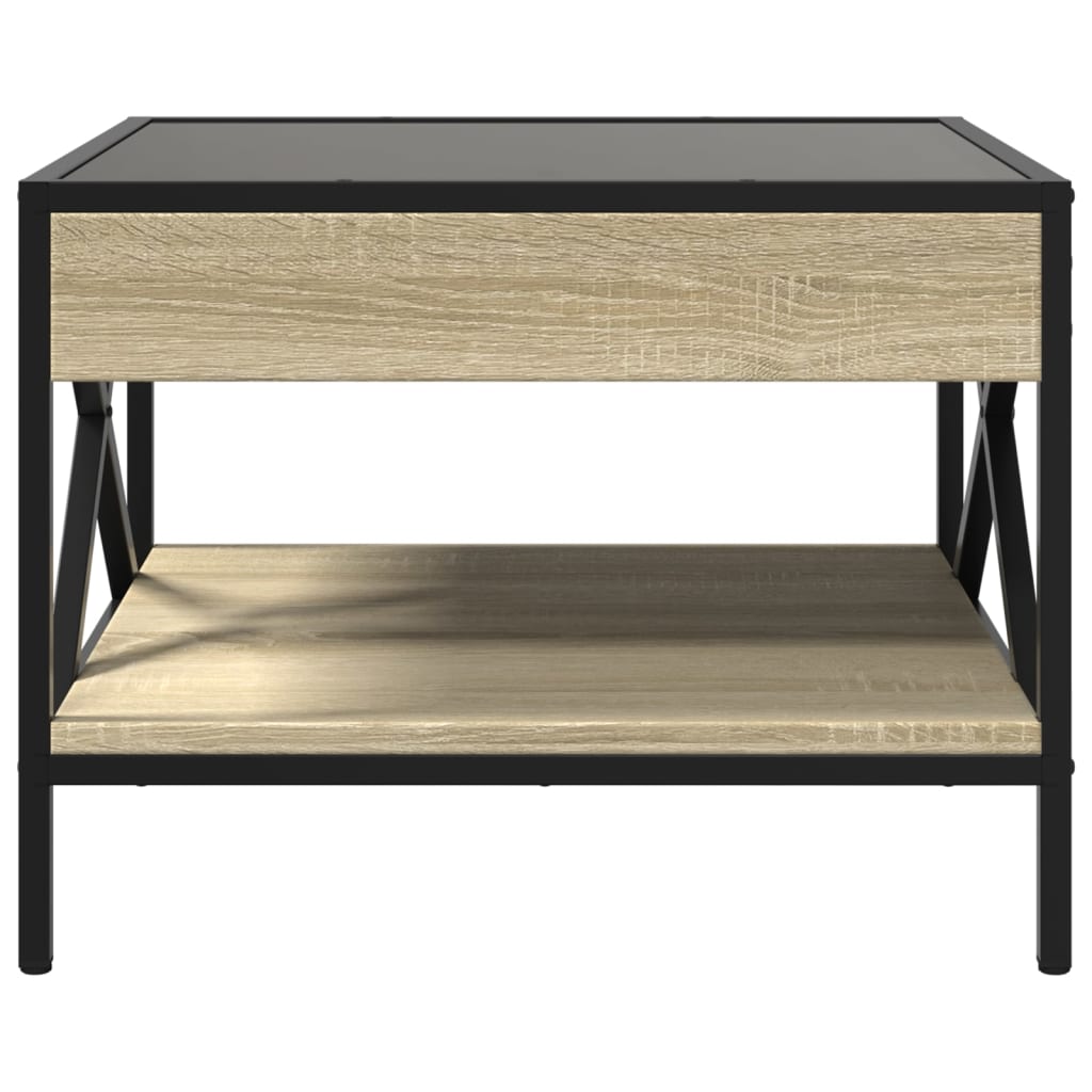 Table basse avec LED infini chêne sonoma 50x50x38 cm - Tables basses