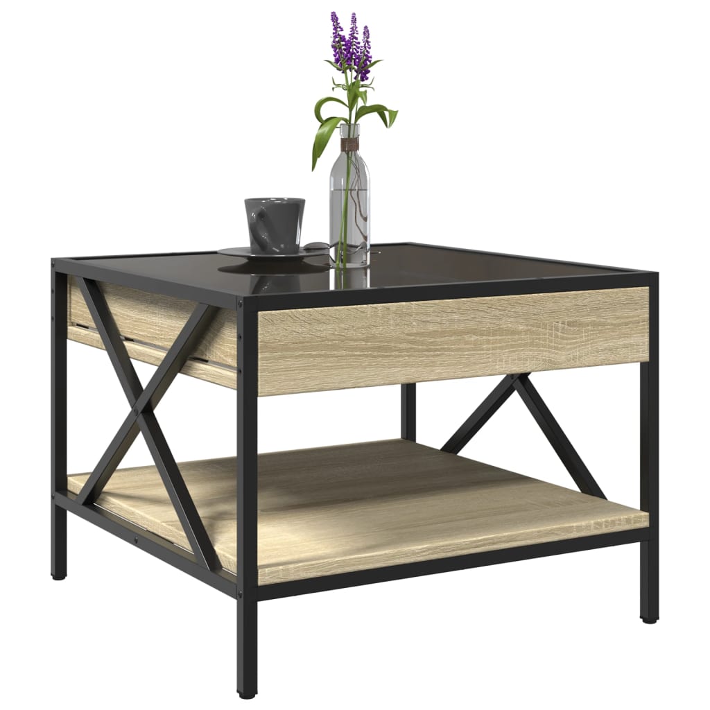 Table basse avec LED infini chêne sonoma 50x50x38 cm - Tables basses