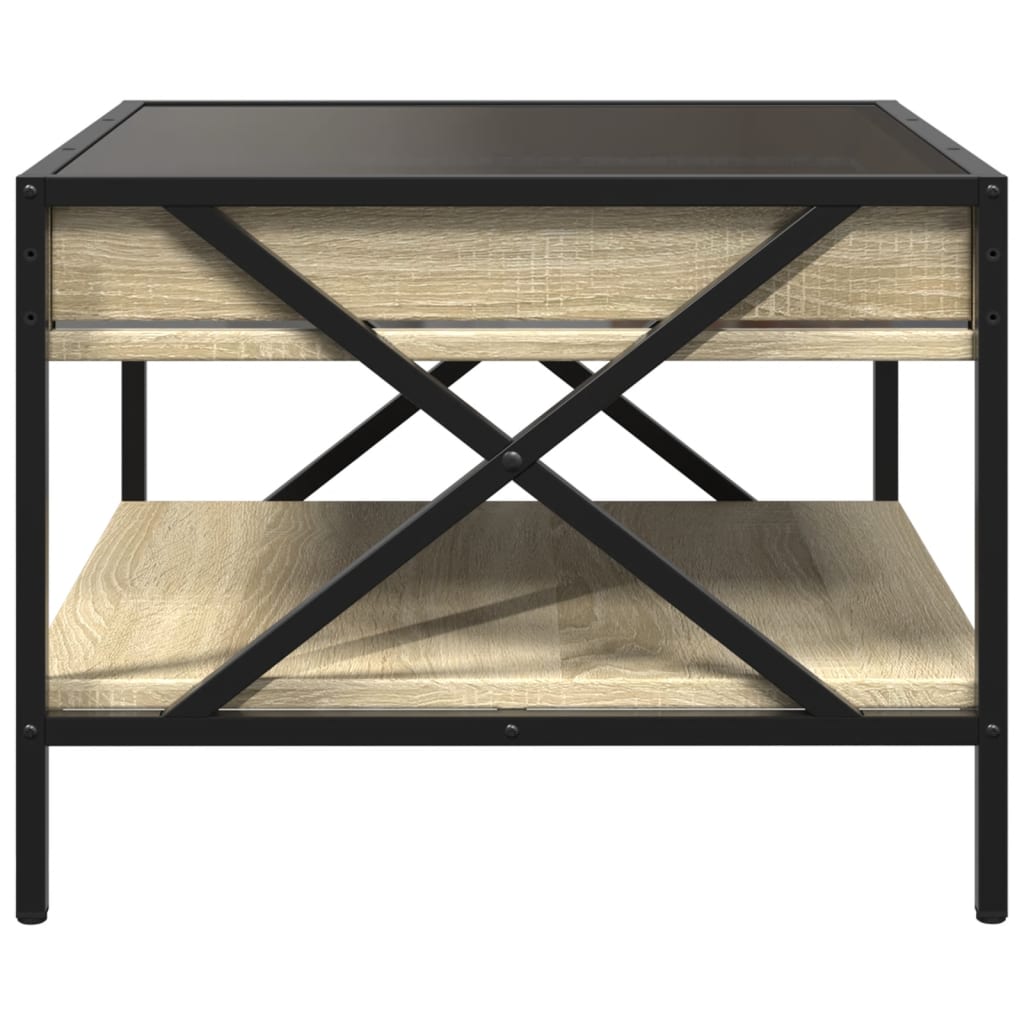 Table basse avec LED infini chêne sonoma 50x50x38 cm - Tables basses