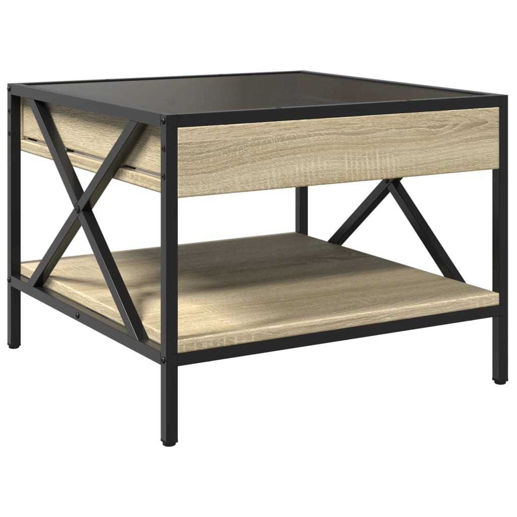 Table basse avec LED infini chêne sonoma 50x50x38 cm - Tables basses