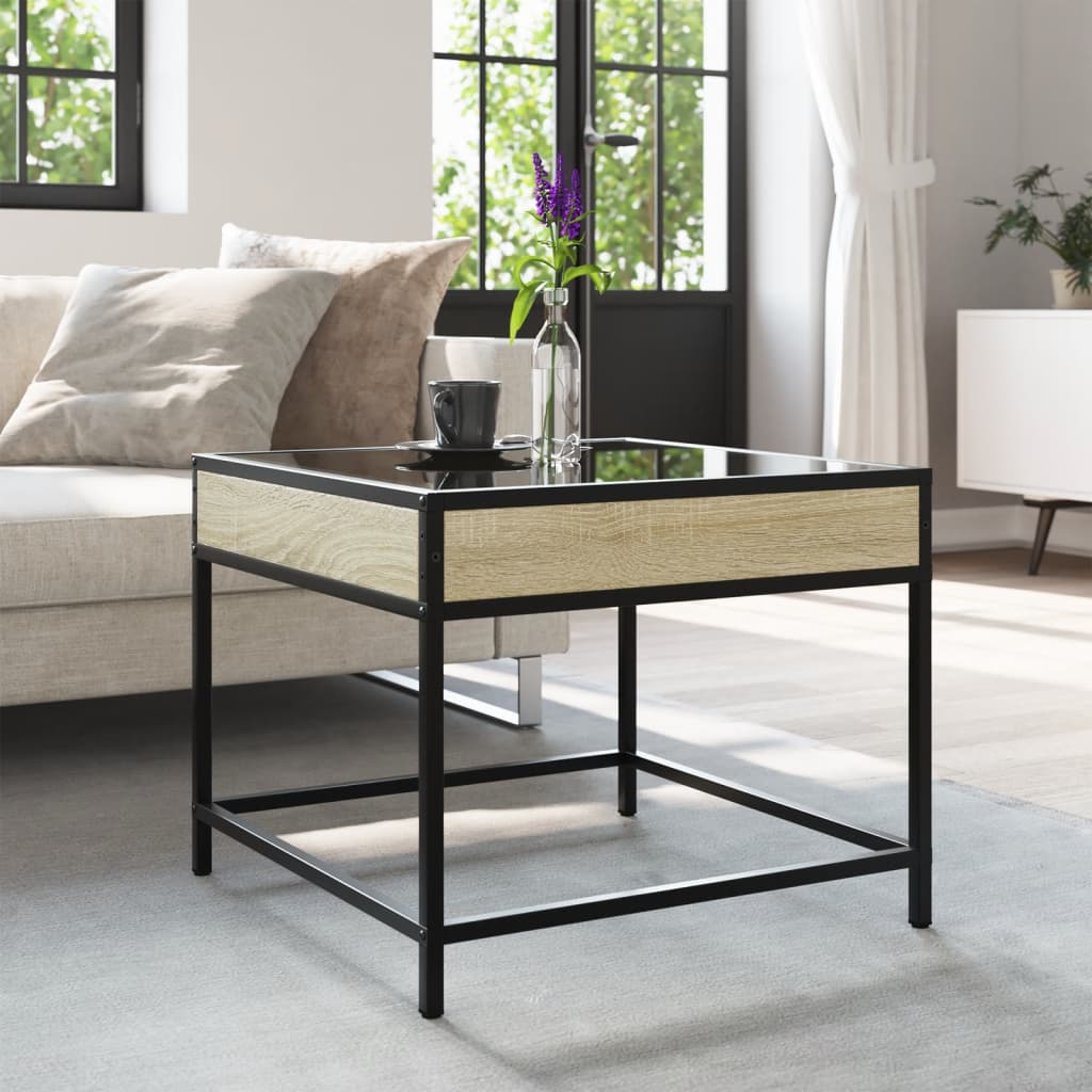Table basse avec LED infini chêne sonoma 50x50x41 cm - Tables basses