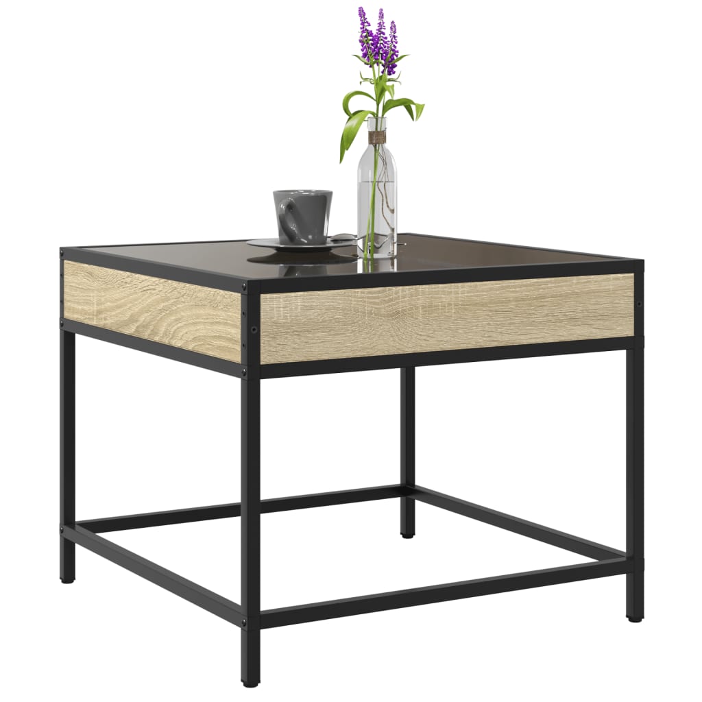 Table basse avec LED infini chêne sonoma 50x50x41 cm - Tables basses