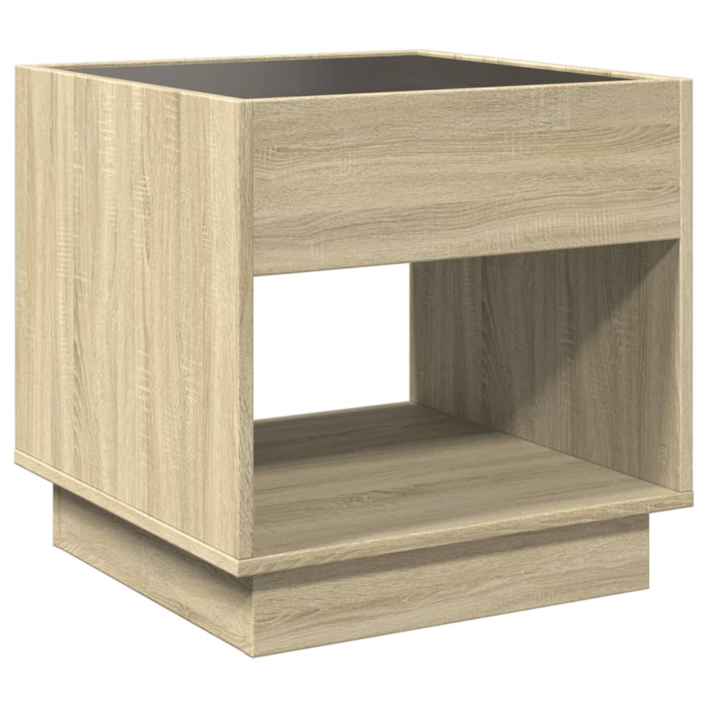 Table basse avec LED infini chêne sonoma 50x50x50 cm - Tables basses