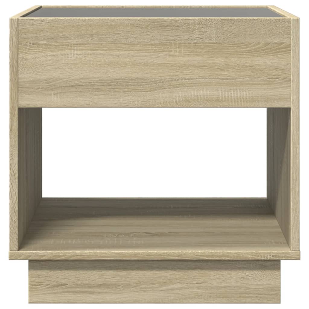 Table basse avec LED infini chêne sonoma 50x50x50 cm - Tables basses