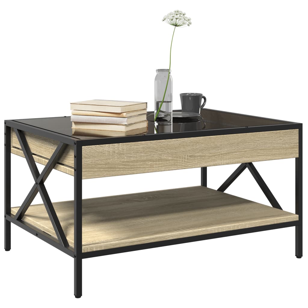 Table basse avec LED infini chêne sonoma 70x50x38 cm - Tables basses