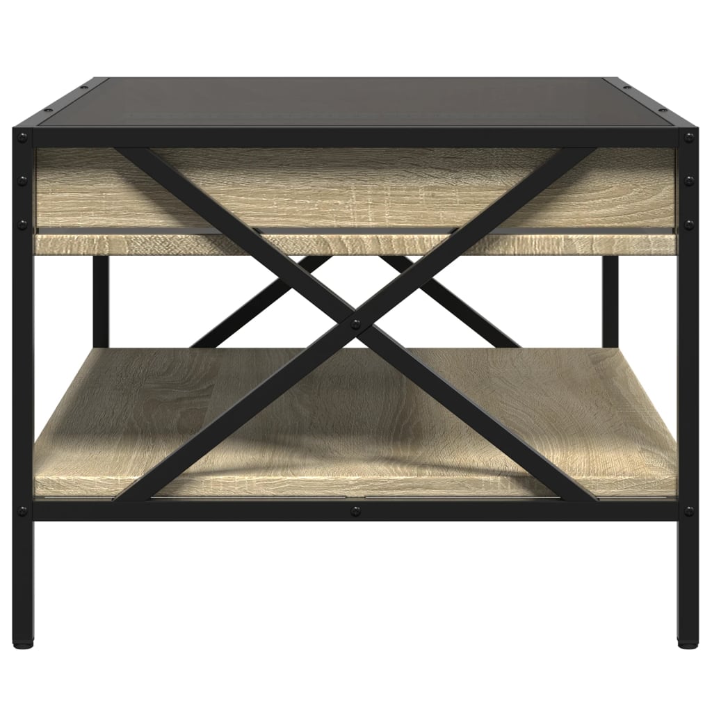 Table basse avec LED infini chêne sonoma 70x50x38 cm - Tables basses