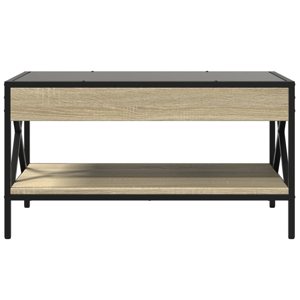 Table basse avec LED infini chêne sonoma 70x50x38 cm - Tables basses