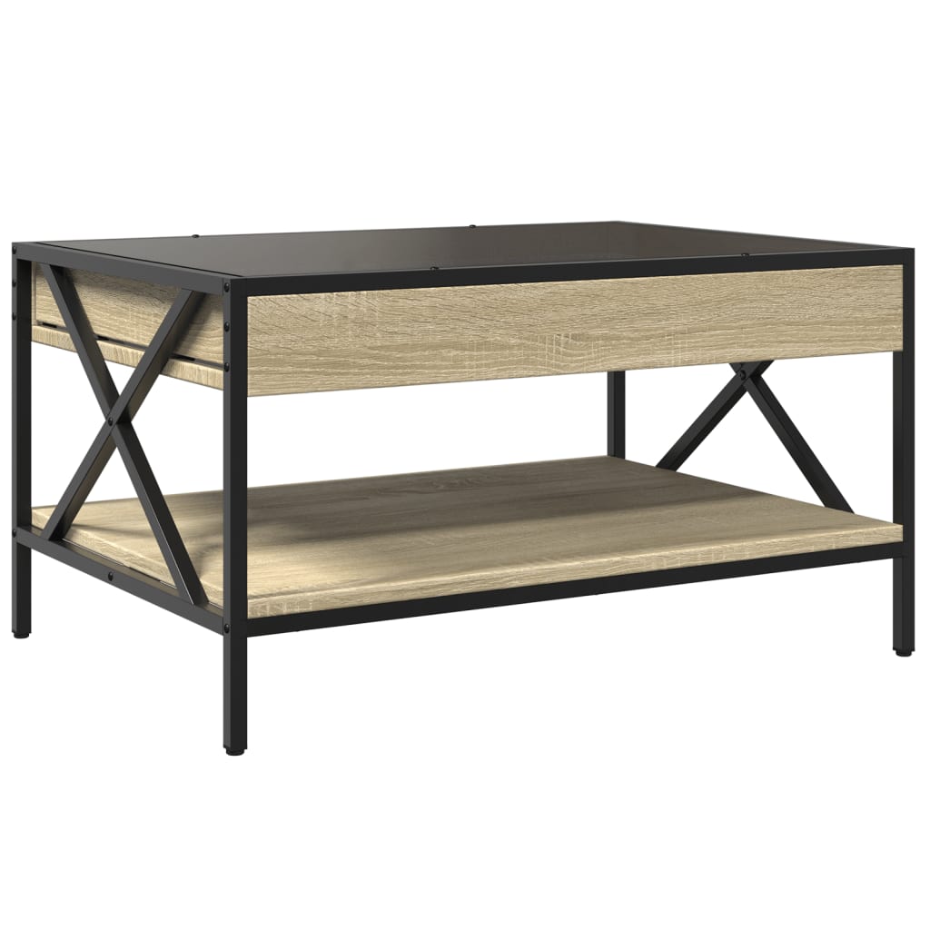 Table basse avec LED infini chêne sonoma 70x50x38 cm - Tables basses