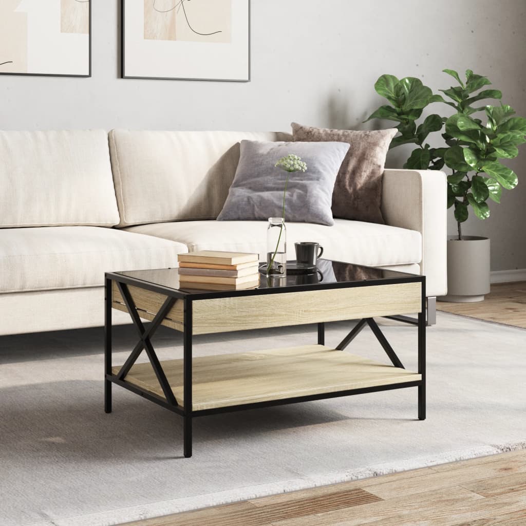 Table basse avec LED infini chêne sonoma 70x50x38 cm - Tables basses