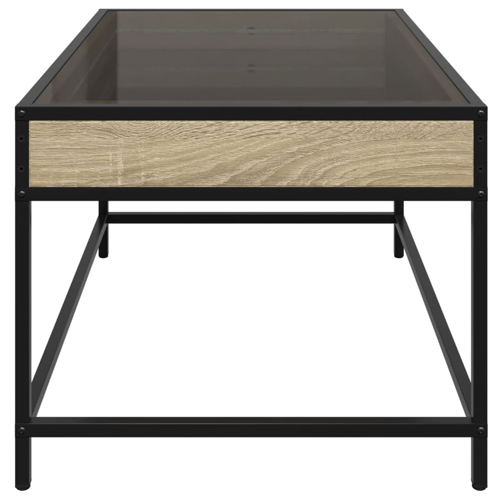 Table basse avec LED infini chêne sonoma 70x50x41 cm - Tables basses