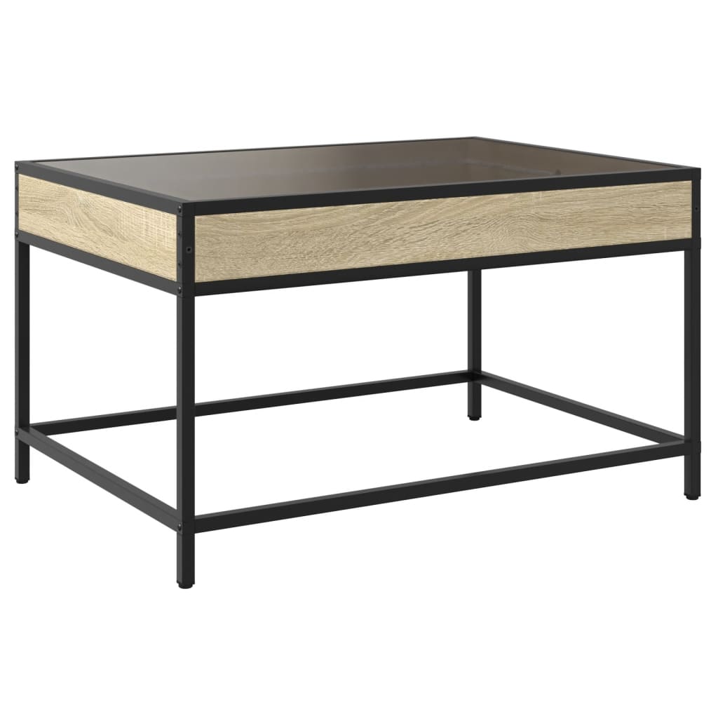 Table basse avec LED infini chêne sonoma 70x50x41 cm - Tables basses