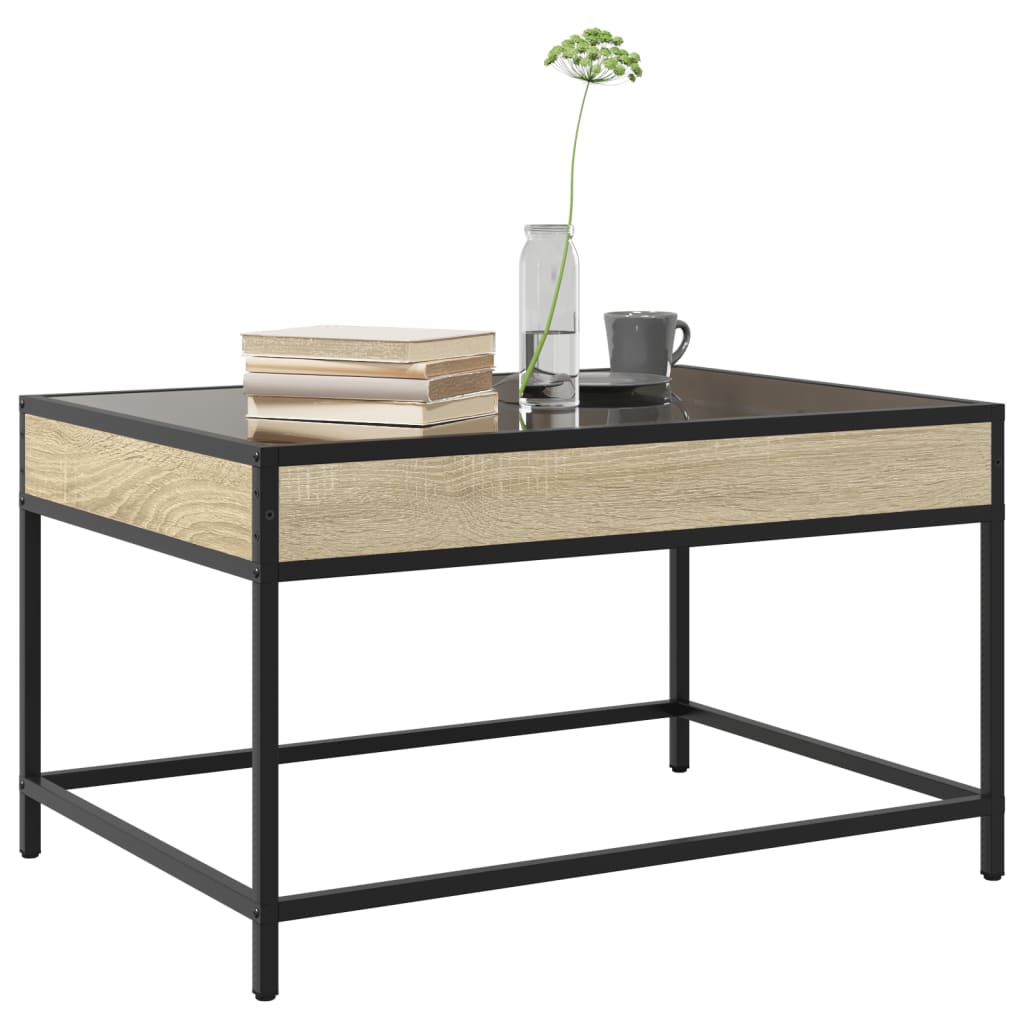 Table basse avec LED infini chêne sonoma 70x50x41 cm - Tables basses