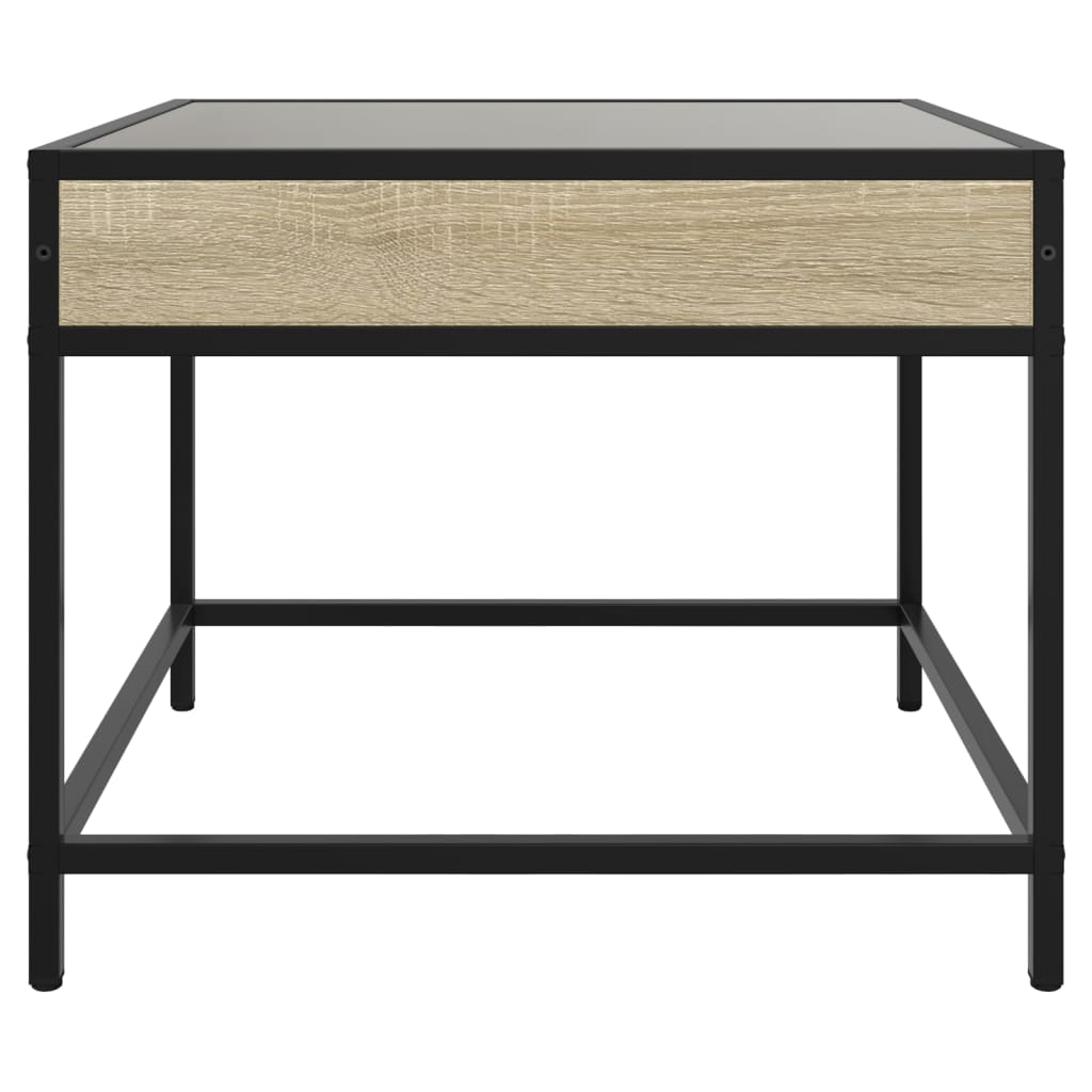 Table basse avec LED infini chêne sonoma 70x50x41 cm - Tables basses