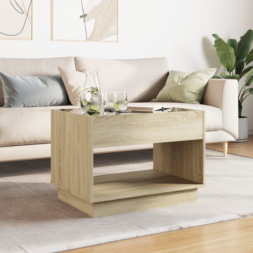 Table basse avec LED infini chêne sonoma 70x50x50 cm - Tables basses