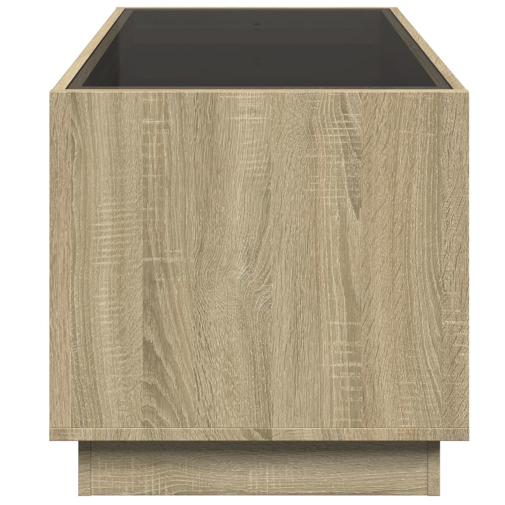 Table basse avec LED infini chêne sonoma 70x50x50 cm - Tables basses