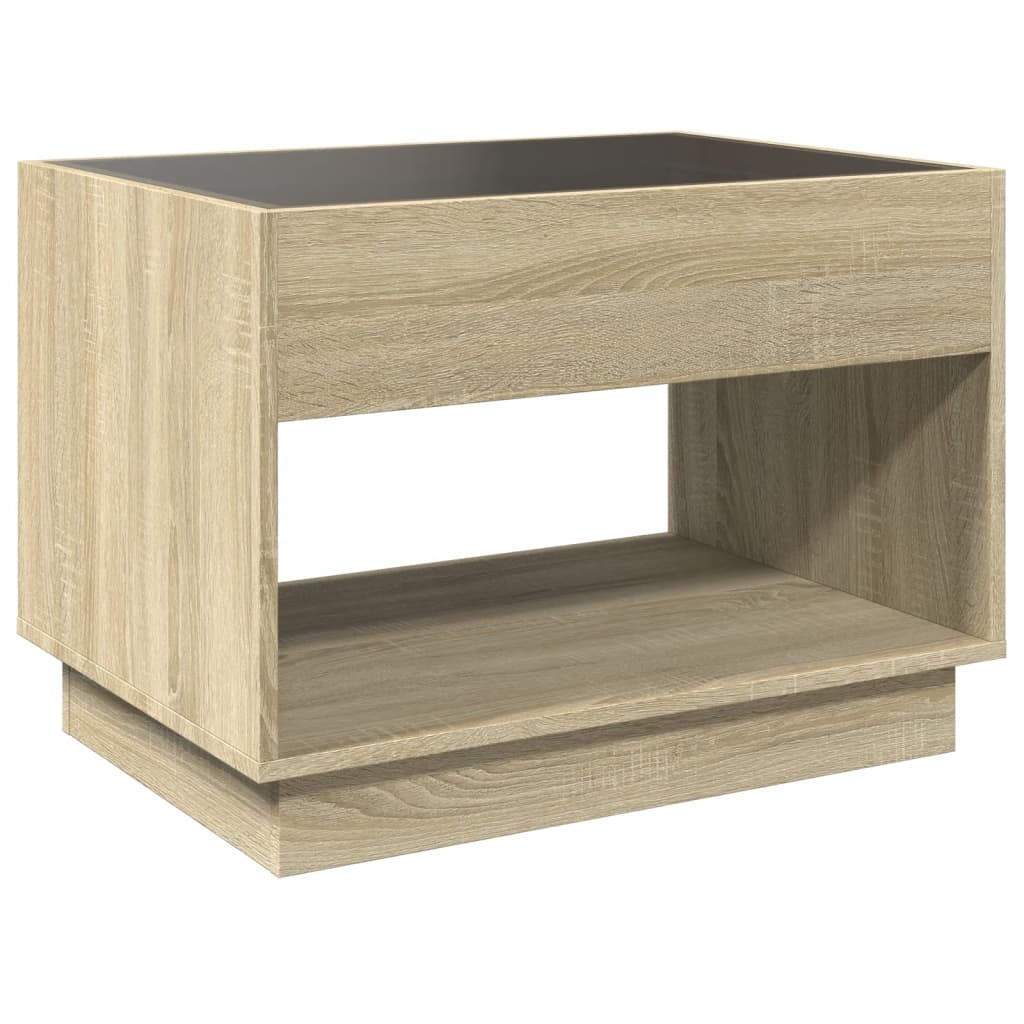 Table basse avec LED infini chêne sonoma 70x50x50 cm - Tables basses