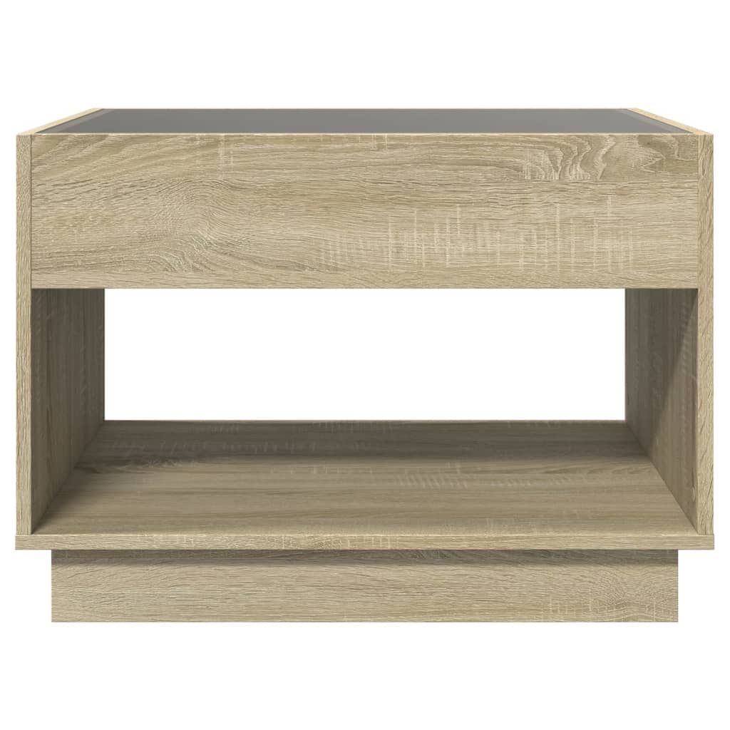 Table basse avec LED infini chêne sonoma 70x50x50 cm - Tables basses