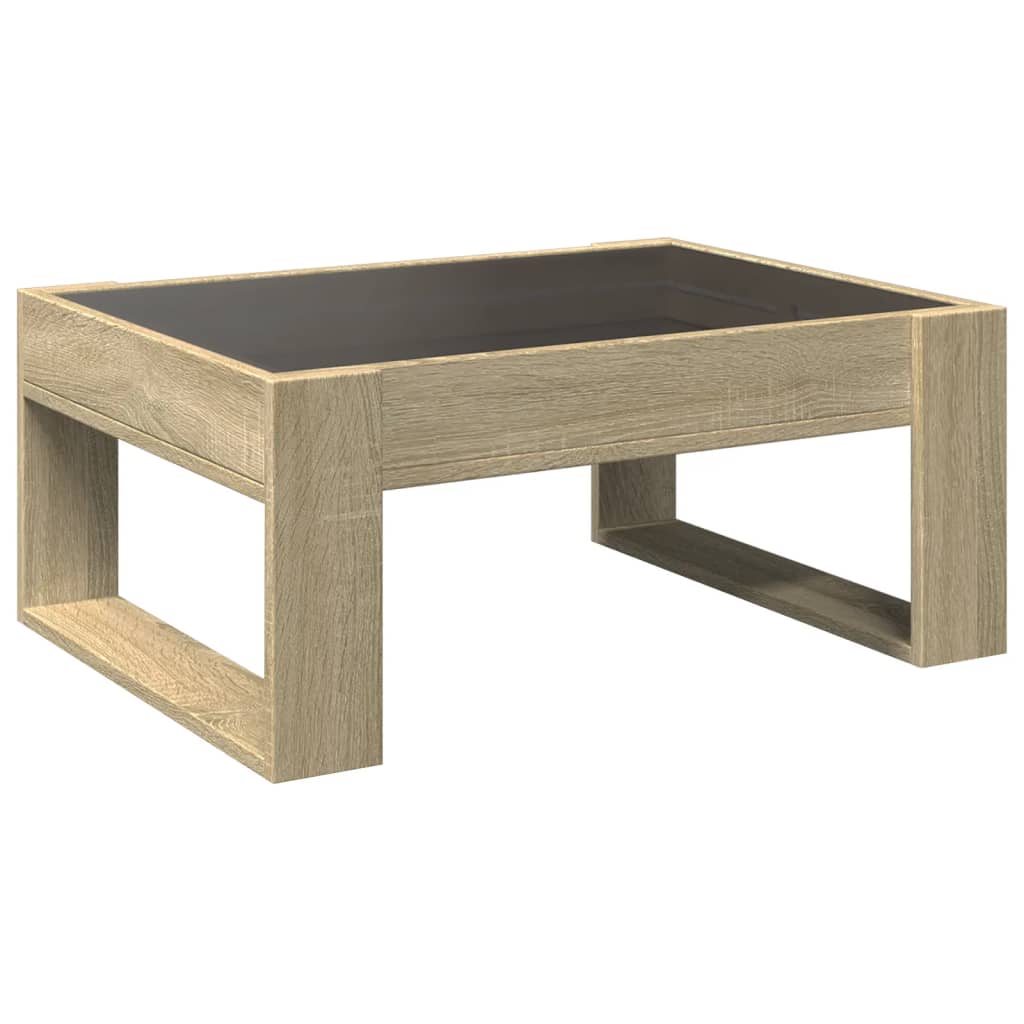 Table basse avec LED infini chêne sonoma 70x53x30 cm - Tables basses