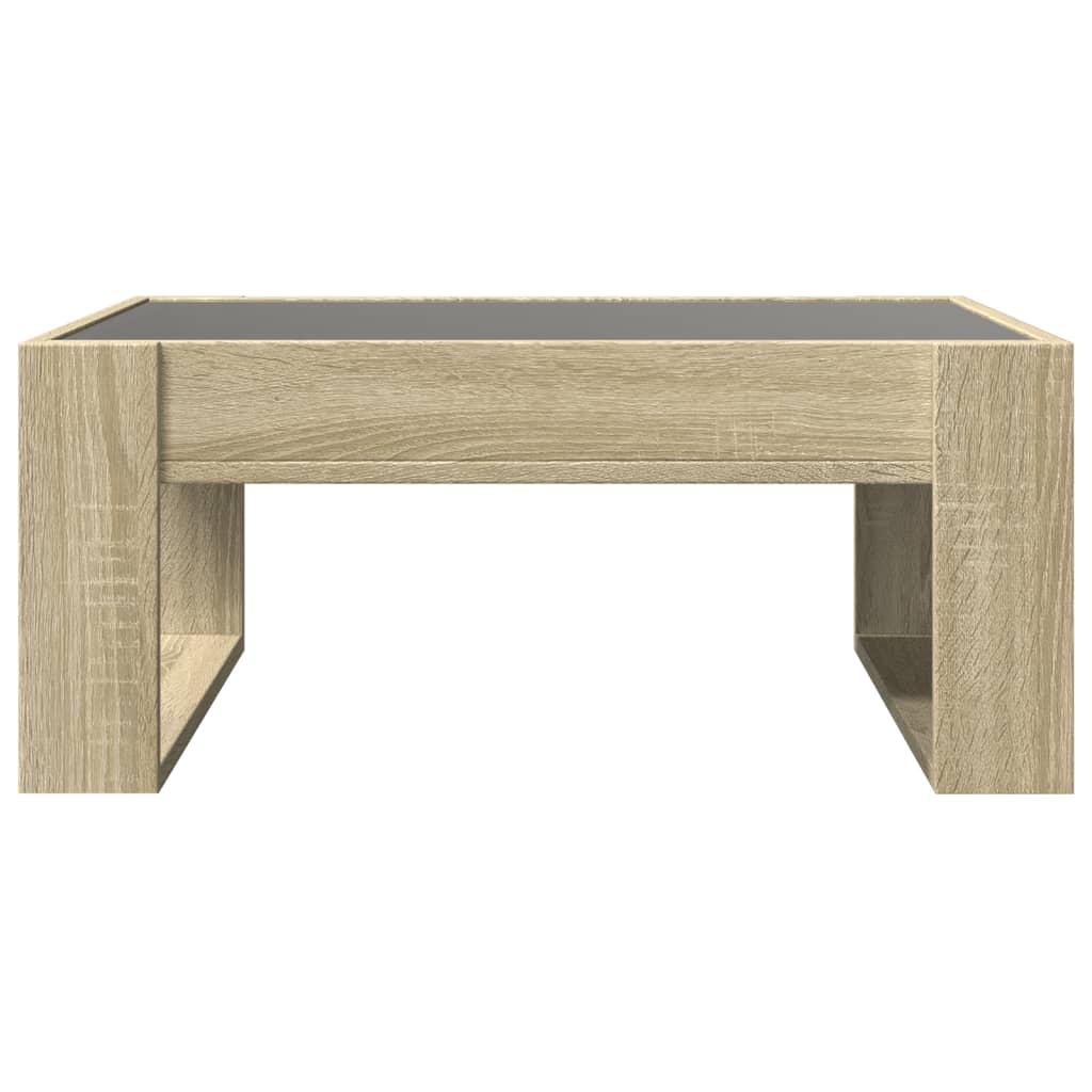 Table basse avec LED infini chêne sonoma 70x53x30 cm - Tables basses