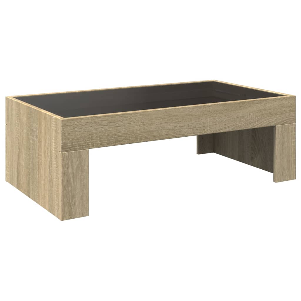 Table basse avec LED infini chêne sonoma 90x50x30 cm - Tables basses