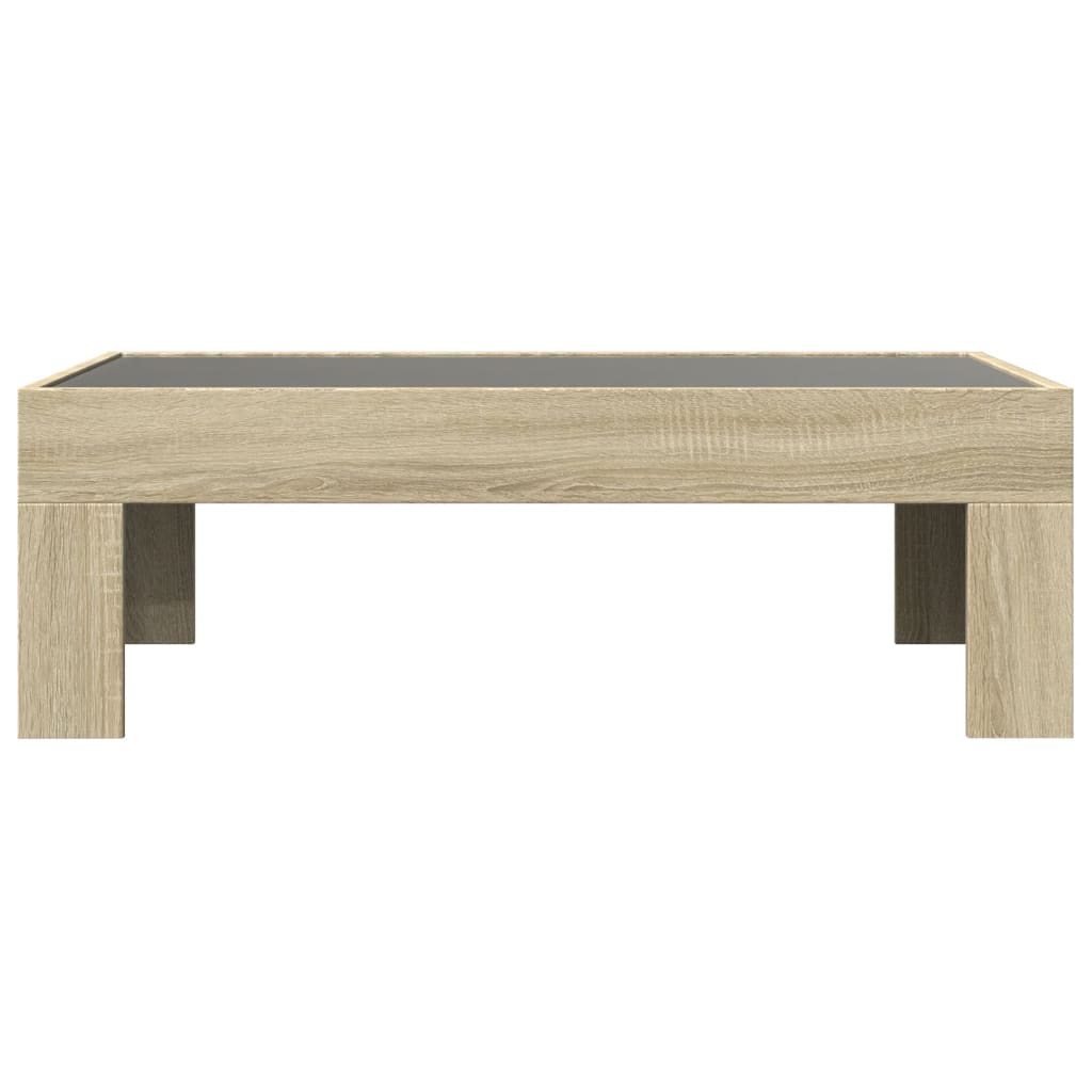 Table basse avec LED infini chêne sonoma 90x50x30 cm - Tables basses