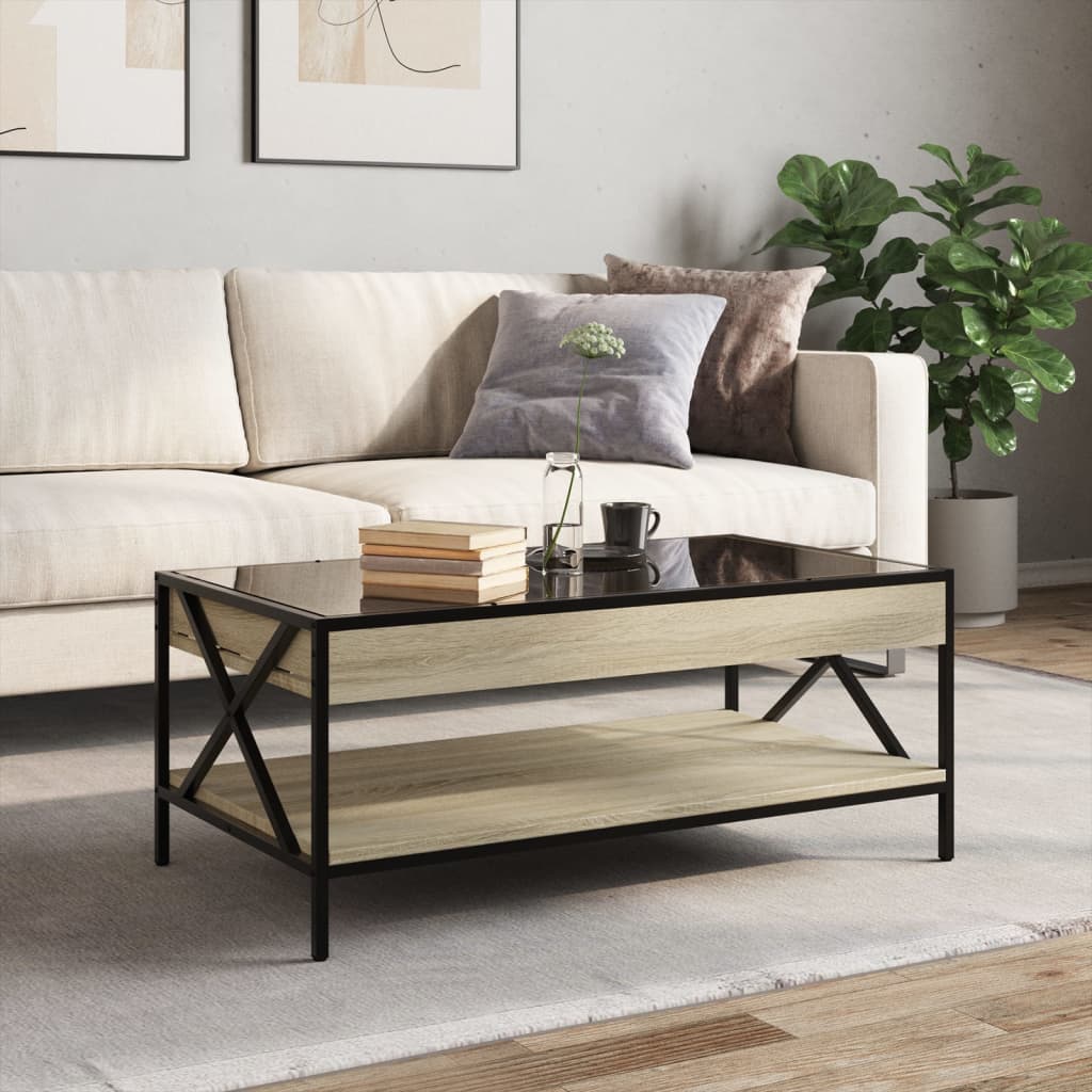 Table basse avec LED infini chêne sonoma 90x50x38 cm - Tables basses