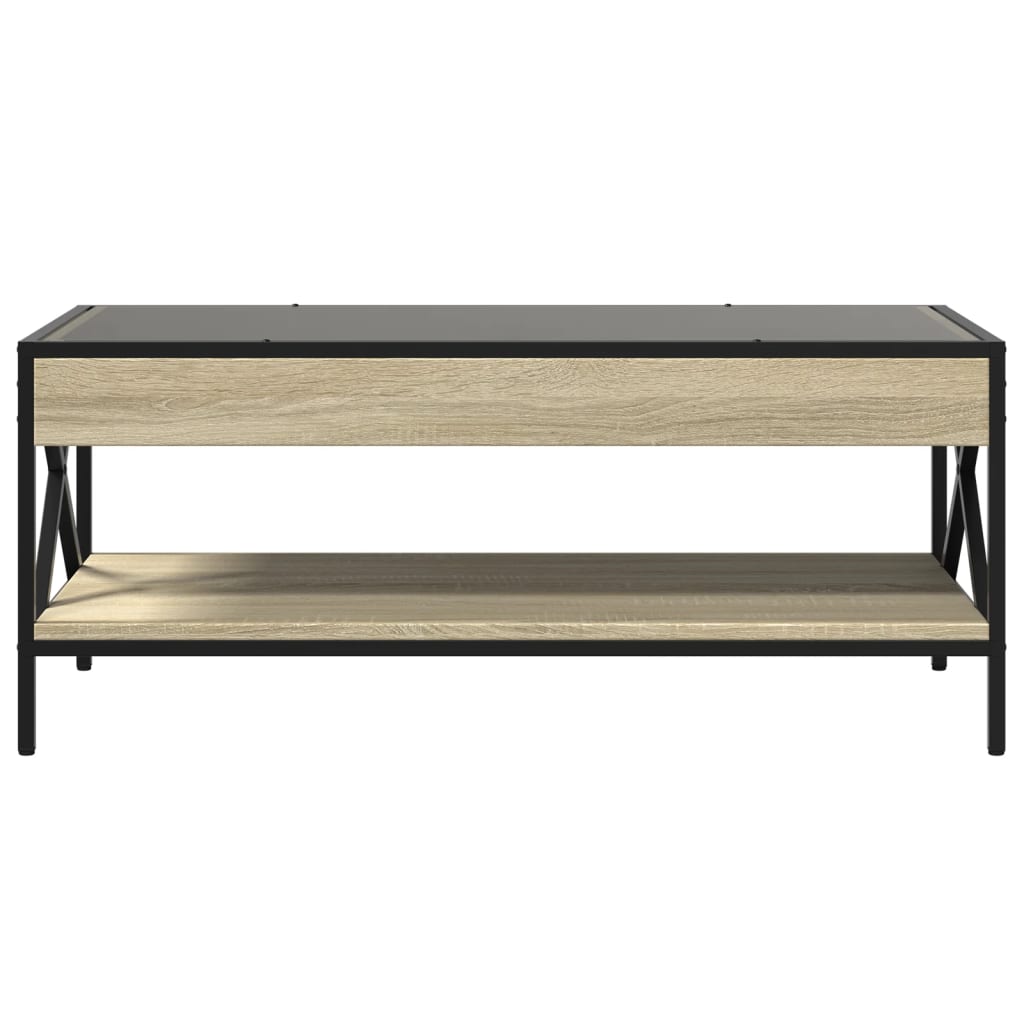 Table basse avec LED infini chêne sonoma 90x50x38 cm - Tables basses