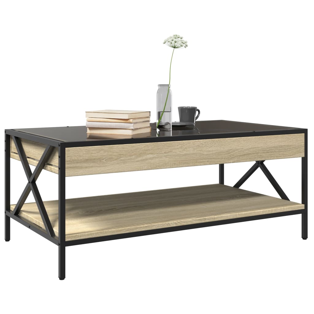 Table basse avec LED infini chêne sonoma 90x50x38 cm - Tables basses
