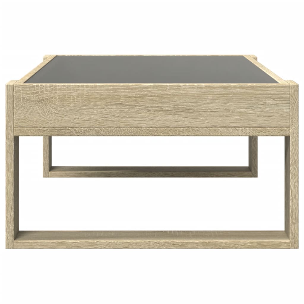Table basse avec LED infini chêne sonoma 90x53x30 cm - Tables basses