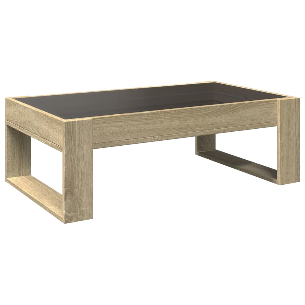 Table basse avec LED infini chêne sonoma 90x53x30 cm - Tables basses