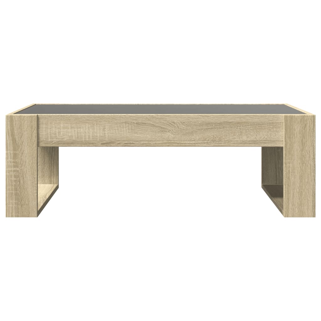 Table basse avec LED infini chêne sonoma 90x53x30 cm - Tables basses