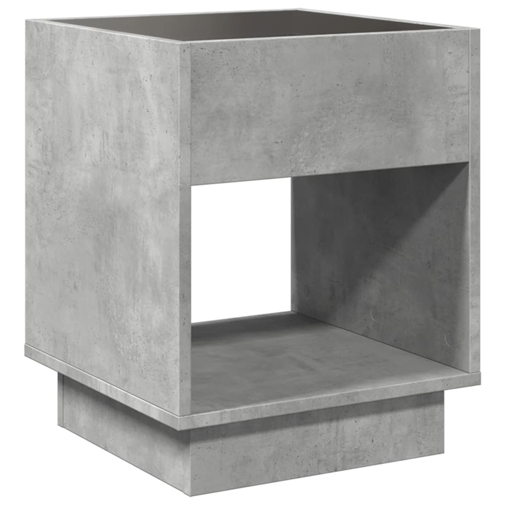 Table basse avec LED infini gris béton 40x40x50 cm - Tables basses