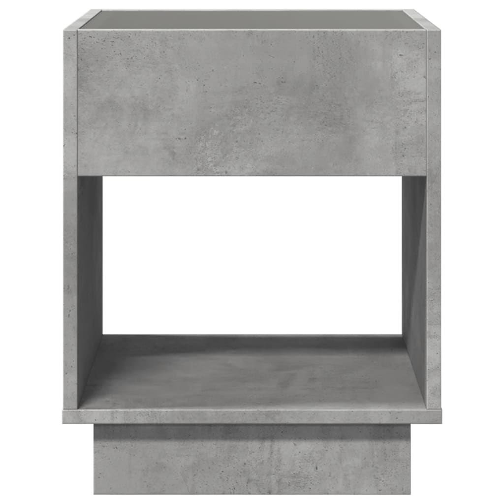 Table basse avec LED infini gris béton 40x40x50 cm - Tables basses