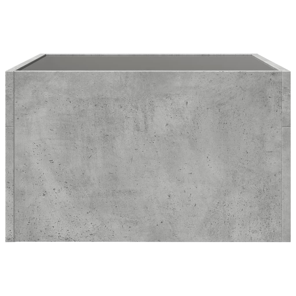 Table basse avec LED infini gris béton 50x50x30 cm - Tables basses