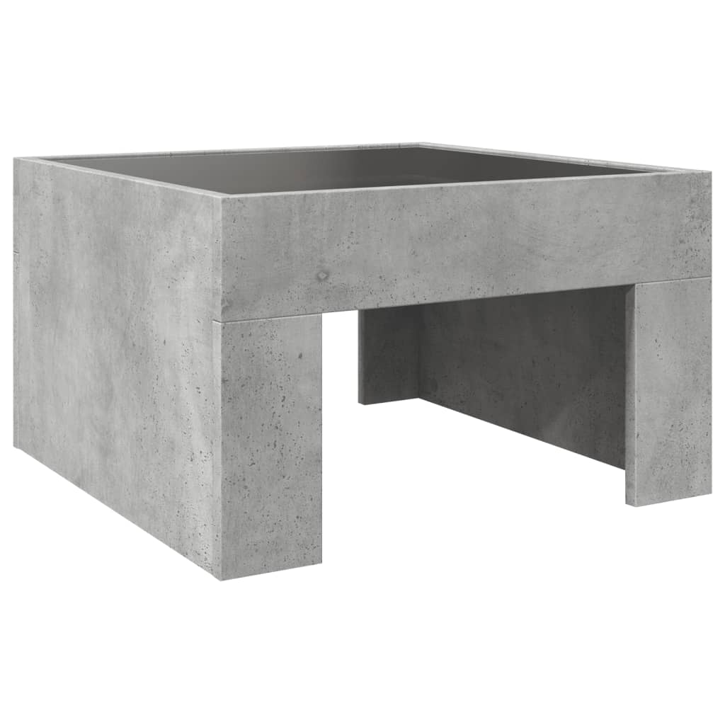 Table basse avec LED infini gris béton 50x50x30 cm - Tables basses