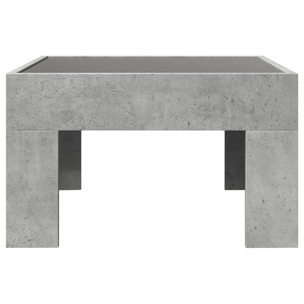 Table basse avec LED infini gris béton 50x50x30 cm - Tables basses