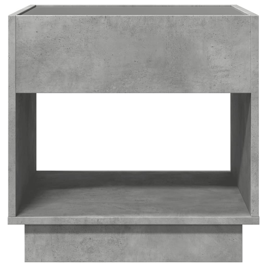 Table basse avec LED infini gris béton 50x50x50 cm - Tables basses
