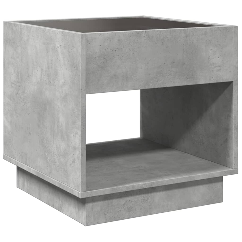 Table basse avec LED infini gris béton 50x50x50 cm - Tables basses