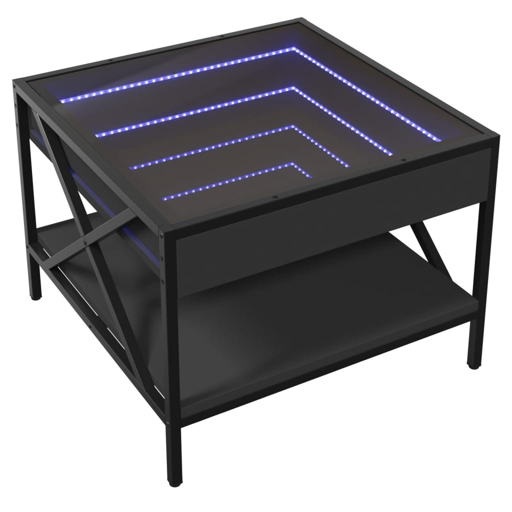 Table basse avec LED infini noir 50x50x38 cm - Tables basses