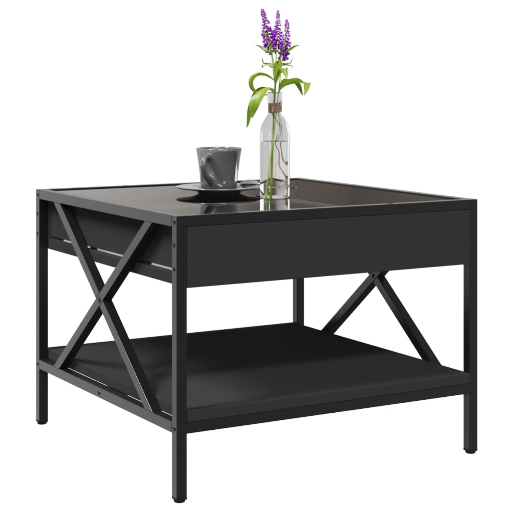 Table basse avec LED infini noir 50x50x38 cm - Tables basses